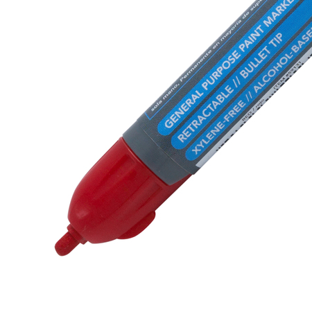 Saber Paint Rt Retractable Paint Marker, General Purpose, Red, PK6 59136